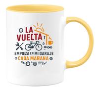 quotedazur - Taza Divertida La Vuelta empieza en mi garaje cada mañana - Regalo Ciclismo, bicicleta, regalo Para Mujer