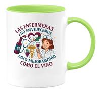 quotedazur - Taza Divertida Las enfermeras no envejecemos, solo mejoramos como el vino - Regalo Enfermera, hospital, regalo Para Mujer
