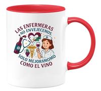 quotedazur - Taza Divertida Las enfermeras no envejecemos, solo mejoramos como el vino - Regalo Enfermera, hospital, regalo Para Mujer