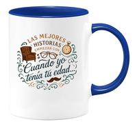 quotedazur - Taza Divertida Las mejores historias empiezan con 'Cuando yo tenía tu edad...' - Regalo Regalo abuelo, taza abuelo, divertida Para Hombre