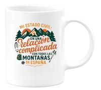 quotedazur - Taza Divertida Mi estado civil: en una relación complicada con todas las montañas de España - Regalo Senderismo, regalo, naturaleza Para Mujer