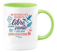 quotedazur - Taza Divertida Mi estado civil favorito: libre como el viento y sin dar explicaciones - Regalo Divorcio, divertida, regalo Para Mujer