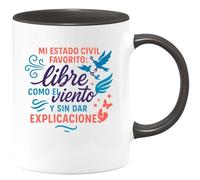 quotedazur - Taza Divertida Mi estado civil favorito: libre como el viento y sin dar explicaciones - Regalo Divorcio, divertida, regalo Para Mujer