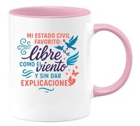 quotedazur - Taza Divertida Mi estado civil favorito: libre como el viento y sin dar explicaciones - Regalo Divorcio, divertida, regalo Para Mujer
