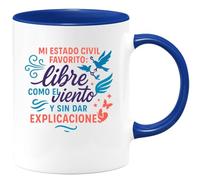 quotedazur - Taza Divertida Mi estado civil favorito: libre como el viento y sin dar explicaciones - Regalo Divorcio, divertida, regalo Para Mujer