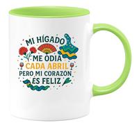 quotedazur - Taza Divertida Mi hígado me odia cada abril pero mi corazón es feliz - Regalo Feria de Abril, Sevilla, fiesta Para Mujer