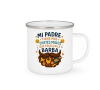 quotedazur - Taza Divertida Mi padre tiene más chistes malos que pelos en la barba - Regalo Día del Padre, regalo papá, taza padre Para Hombre