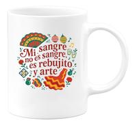 quotedazur - Taza Divertida Mi sangre no es sangre, es rebujito y arte - Regalo Feria de Abril, Sevilla, fiesta Para Mujer