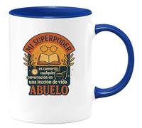quotedazur - Taza Divertida Mi superpoder es convertir cualquier conversación en una lección de vida - Regalo Regalo abuelo, taza abuelo, divertida Para Hombre