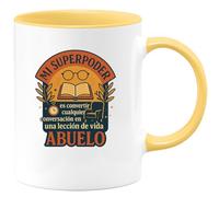 quotedazur - Taza Divertida Mi superpoder es convertir cualquier conversación en una lección de vida - Regalo Regalo abuelo, taza abuelo, divertida Para Hombre