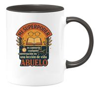 quotedazur - Taza Divertida Mi superpoder es convertir cualquier conversación en una lección de vida - Regalo Regalo abuelo, taza abuelo, divertida Para Hombre