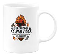 quotedazur - Taza Divertida Mi superpoder es salvar vidas mientras todos huyen del peligro - Regalo Bombero, regalo, divertida Para Hombre