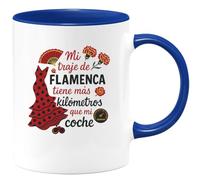 quotedazur - Taza Divertida Mi traje de flamenca tiene más kilómetros que mi coche - Regalo Feria de Abril, Sevilla, fiesta Para Mujer