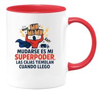 quotedazur - Taza Divertida Mudarse es mi superpoder, las cajas tiemblan cuando llego - Regalo Mudanza, regalo casa, piso Para Mujer