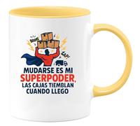 quotedazur - Taza Divertida Mudarse es mi superpoder, las cajas tiemblan cuando llego - Regalo Mudanza, regalo casa, piso Para Mujer