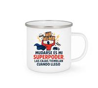 quotedazur - Taza Divertida Mudarse es mi superpoder, las cajas tiemblan cuando llego - Regalo Mudanza, regalo casa, piso Para Mujer