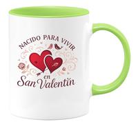 quotedazur - Taza Divertida Nacido para vivir en San Valentín - Regalo San Valentín, amor, regalo Para Mujer
