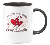 quotedazur - Taza Divertida Nacido para vivir en San Valentín - Regalo San Valentín, amor, regalo Para Mujer