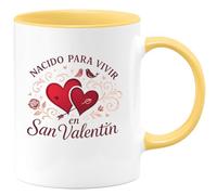 quotedazur - Taza Divertida Nacido para vivir en San Valentín - Regalo San Valentín, amor, regalo Para Mujer