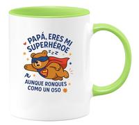 quotedazur - Taza Divertida Papá, eres mi superhéroe favorito aunque ronques como un oso - Regalo Día del Padre, regalo papá, taza padre Para Hombre