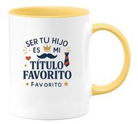 quotedazur - Taza Divertida Ser tu hijo es mi título favorito - Regalo Regalo papá, bebé, nacimiento Para Hombre