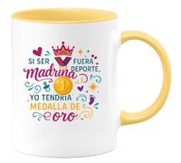 quotedazur - Taza Divertida Si ser madrina fuera un deporte, yo tendría medalla de oro - Regalo Regalo madrina, bautizo Para Mujer