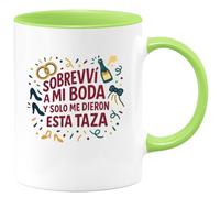 quotedazur - Taza Divertida Sobreviví a mi boda y solo me dieron esta taza - Regalo Boda, regalo testigo, novios Para Mujer