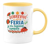 quotedazur - Taza Divertida Sobreviví a otra Feria y mi hígado también - Regalo Feria de Abril, Sevilla, fiesta Para Mujer