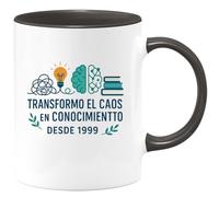 quotedazur - Taza Divertida Transformo el caos en conocimiento desde 1999 - Regalo Regalo profesor, escuela, gracias Para Hombre