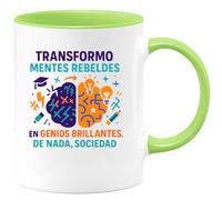 quotedazur - Taza Divertida Transformo mentes rebeldes en genios brillantes. De nada, sociedad - Regalo Regalo profesor, escuela, gracias Para Hombre