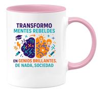 quotedazur - Taza Divertida Transformo mentes rebeldes en genios brillantes. De nada, sociedad - Regalo Regalo profesor, escuela, gracias Para Hombre