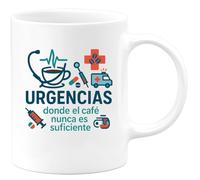 quotedazur - Taza Divertida Urgencias: donde el café nunca es suficiente - Regalo Médico, regalo consulta, divertida Para Hombre