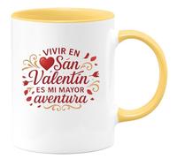 quotedazur - Taza Divertida Vivir en San Valentín es mi mayor aventura - Regalo San Valentín, amor, regalo Para Mujer