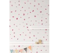 QuoteMyWall 150 calcomanías de pared de lunares rosa pastel para habitación de niñas, calcomanías de rubor, murales de vinilo removibles, decoración de pared, lunares de impresión dálmata