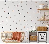 QuoteMyWall 150 pegatinas de pared de lunares irregulares boho chic para guardería, safari, selva, dormitorio infantil, arte de pared para niños, decoración extraíble (paquete de 150)