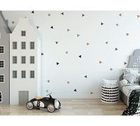 QuoteMyWall 90 pegatinas de pared triangulares boho chic para habitación de niños, cuarto de bebé, decoración de pared para bebés, niñas, niños, moderno, despegar y pegar, papel pintado azteca