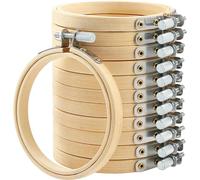 QUOTRE 16 piezas de bambú bordado marco de punto de cruz 8 cm círculo punto de cruz aro anillo de bordado para bricolaje