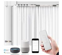 QUOYA QL600 Riel de Cortina Eléctrico Inteligente, Motor motorizado, Longitud de riel Ajustable (hasta 5 Metros), Compatible con Alexa, Google, Siri, Apple Watch