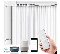 QUOYA QL600 Riel de Cortina Eléctrico Inteligente, Motor motorizado, Longitud de riel ajustable (hasta 3 metros), compatible con Alexa, google, Siri, Apple Watch