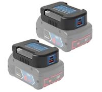 QUPERR 2 adaptadores de batería, cargador USB compatible con batería Bosch Professional de 18 V, adaptador de cargador de teléfono móvil dual USB con carga rápida tipo C (solo adaptador)