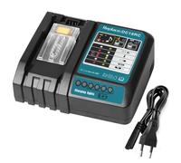 QUPERR Cargador Rápido DC18RC Compatible con Batería Makita 14.4V/18V Lithium-Ion BL1815N BL1820 BL1830 BL1840B BL1850 BL1860 BL1450, Repuesto para DC18RD DC18RA DC18SD DC18SE