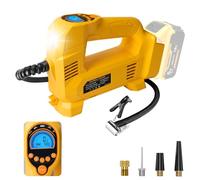 QUPERR compresor de aire inalámbrico compatible con batería Dewalt 18V, hasta 10,34 bar, con luz LED y autoapagado, bomba portátil para coche, moto, bici y balones (batería no incluida)