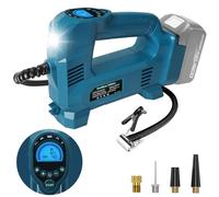 QUPERR Compresor de aire portátil compatible con baterías Makita 18V, Inflador inalámbrico hasta 10,3 bar con luz LED y parada automática para coche, moto, bicicleta, pelotas (sin batería)