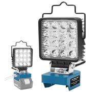QUPERR Luz de trabajo LED para batería Makita 18V, linterna 48W 4800LM con puertos de carga USB y Tipo C, luz de inundación portátil para exteriores e iluminación del lugar de trabajo (sin batería)