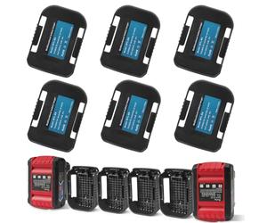 QUPERR Soportes de Batería 18V - Pack de 6, Compatibles con Baterías Bosch Professional GBA, Soporte de Pared para Baterías, Organizador de Taller