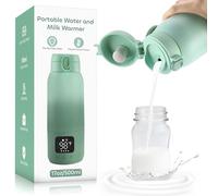 Qupite Calentador de biberones portátil para viajes, calentador de leche portátil de 17 onzas para calentar rápidamente el bebé, carga rápida de 30 W, calentador de biberones de control de temperatura