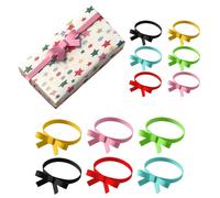 QUPIVA 12 lazos de silicona reutilizables para envolver regalos de Navidad, para cajas de regalo, lazos de Navidad de 6 colores para envolver regalos, bandas elásticas para un uso fácil, perfecto para