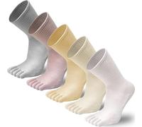QUPOLPOL Calcetines 5 Dedos Mujer - 5 Pares Algodón Transpirable Antiodor Masaje Talla 36-40 para Yoga Running Pilates Fitness