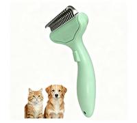 QuPPA Cepillo autolimpiador para gatos y perros, función de un solo clic, desenredante y eliminador de pelos muertos, herramienta de aseo y masaje, verde