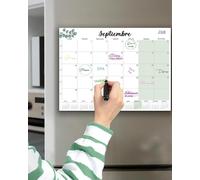 Qupuce Calendario Magnético Nevera 2026 2027 A4 verde | Enero 2026 - Junio 2027, Calendario Imán Nevera 32 x 22 cm, Planificador Mensual Familiar, para Casa Oficina Escolar